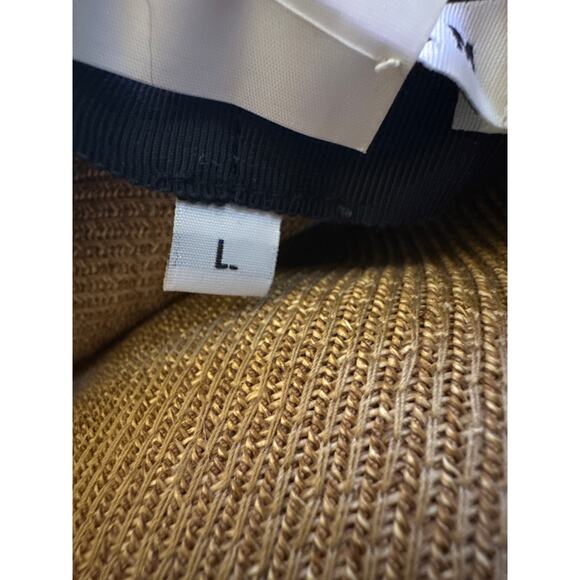 Eugenia Kim Feather Trim Straw Hat Made in USA Size Large - Picture 7 of 7